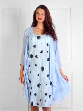 Dots Printed Fashion Dress Set (CL1350 + CL1173LBLU)